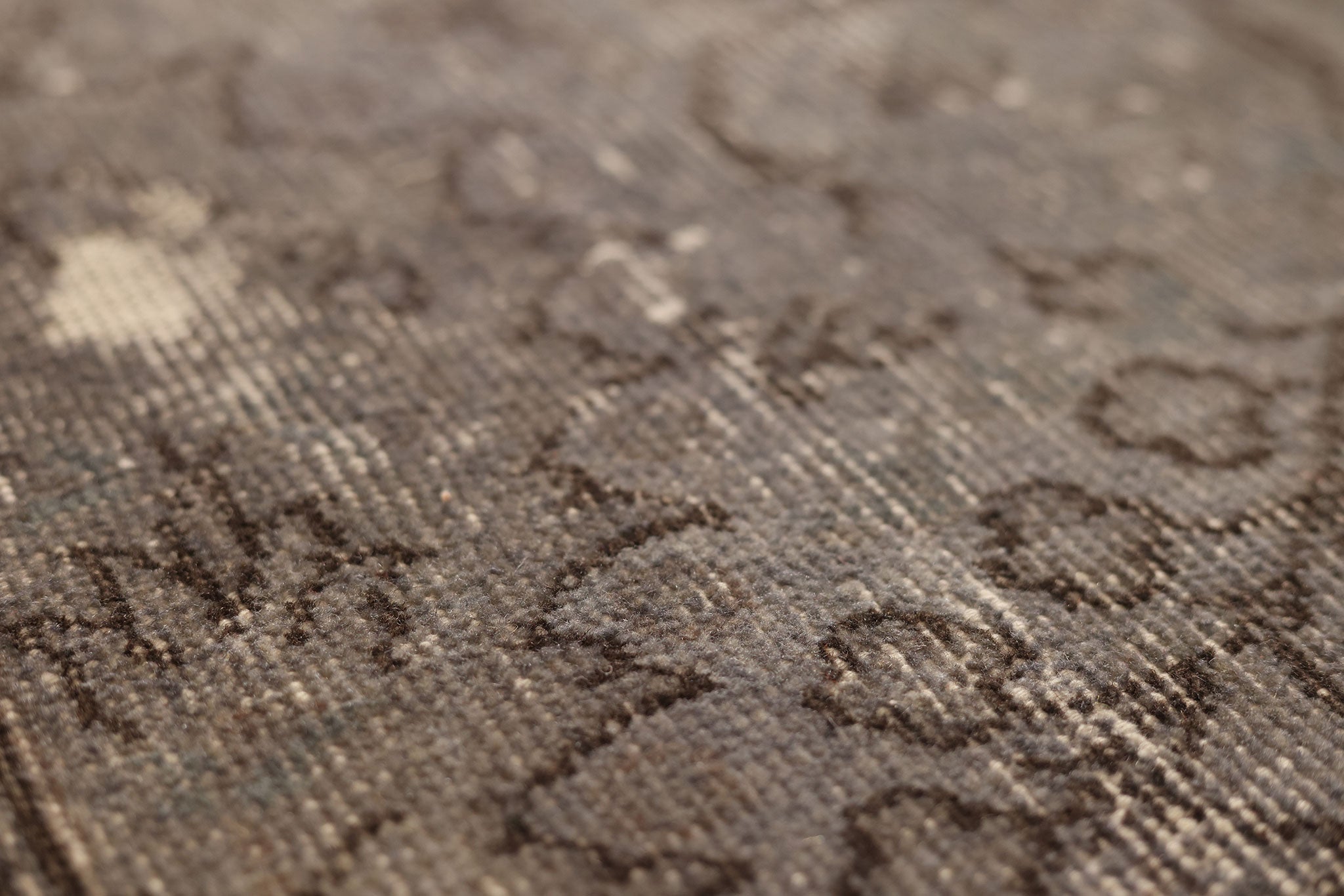 Vintage Isparta Turkish Area Rug 5x8 ft — Gray Overdyed (No. 40490)