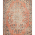 Vintage Manisa Turkish Area Rug 6x9 ft — Orange & Blue Distressed (No. 40493)