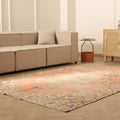 Vintage Manisa Turkish Area Rug 6x9 ft — Orange & Blue Distressed (No. 40493)