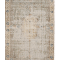 Vintage Isparta Turkish Area Rug 6x10 ft — Beige & Blue Distressed