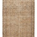 Vintage Isparta Turkish Area Rug 6x9 ft — Beige & Brown Floral (No. 40498)