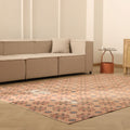 Vintage Isparta Turkish Area Rug 6x9 ft — Brown & Pink Distressed