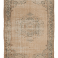 Vintage Manisa Turkish Area Rug 5x8 ft — Beige & Gray Floral (No. 40503)