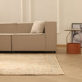 Vintage Manisa Turkish Area Rug 5x8 ft — Beige & Gray Floral (No. 40503)