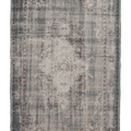 Vintage Manisa Turkish Area Rug 5x9 ft — Gray & Blue Distressed