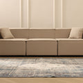 Vintage Manisa Turkish Area Rug 5x9 ft — Gray & Blue Distressed