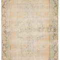 Vintage Isparta Turkish Area Rug 5x9 ft — Beige Floral (No. 40506)