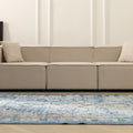 Vintage Manisa Turkish Area Rug 5x8 ft — Blue & White Overdyed (No. 40507)