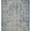 Vintage Manisa Turkish Area Rug 5x8 ft — Blue & White Overdyed (No. 40507)