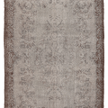 Vintage Isparta Turkish Area Rug 6x9 ft — Gray Floral