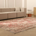Vintage Isparta Turkish Area Rug 7x10 ft — Beige & Gray Floral (No. 40528)