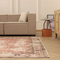 Vintage Isparta Turkish Area Rug 7x10 ft — Beige & Gray Floral (No. 40528)