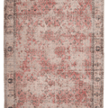 Vintage Isparta Turkish Area Rug 7x10 ft — Beige & Gray Floral (No. 40528)