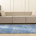 Vintage Manisa Turkish Area Rug 6x9 ft — Blue Overdyed