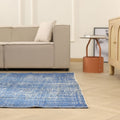 Vintage Manisa Turkish Area Rug 6x9 ft — Blue Overdyed