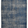 Vintage Manisa Turkish Area Rug 6x9 ft — Blue Overdyed