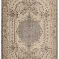 Vintage Isparta Turkish Area Rug 6x10 ft — Blue & Brown Floral