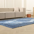 Vintage Manisa Turkish Area Rug 5x8 ft — Blue Overdyed (No. 40552)
