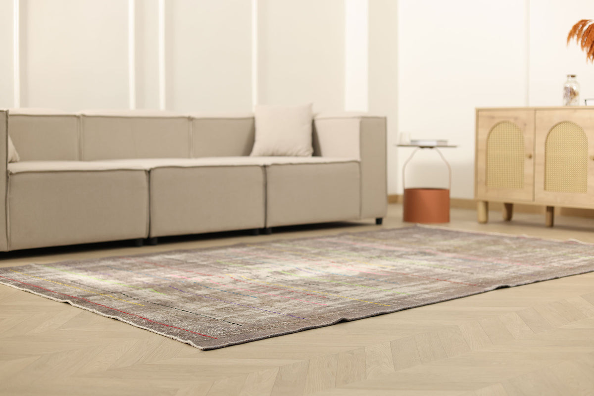 Vintage Manisa Turkish Area Rug 5x9 ft — Brown Overdyed