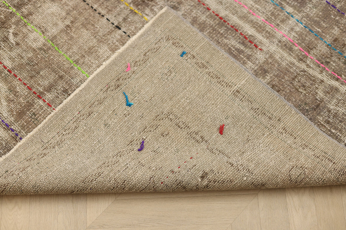 Vintage Manisa Turkish Area Rug 5x9 ft — Brown Overdyed