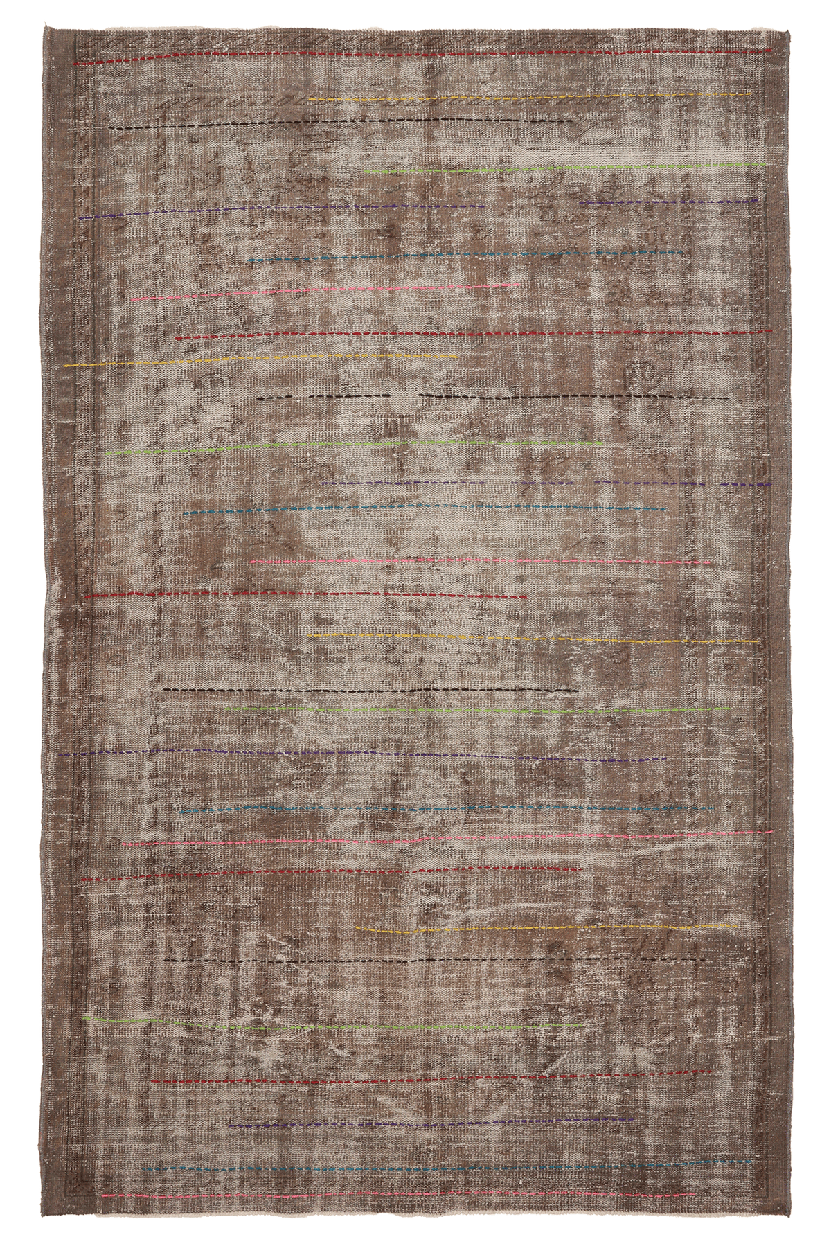 Vintage Manisa Turkish Area Rug 5x9 ft — Brown Overdyed