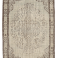 Vintage Manisa Turkish Area Rug 5x9 ft — Blue & White Overdyed