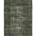 Vintage Isparta Turkish Area Rug 5x8 ft — Green Geometric (No. 40559)