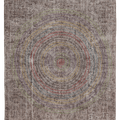 Vintage Isparta Turkish Area Rug 7x10 ft — Blue & Brown Floral