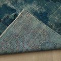 Vintage Isparta Turkish Area Rug 5x7 ft — Blue Overdyed