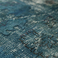 Vintage Isparta Turkish Area Rug 5x7 ft — Blue Overdyed