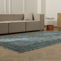 Vintage Isparta Turkish Area Rug 5x9 ft — Blue Overdyed (No. 40564)