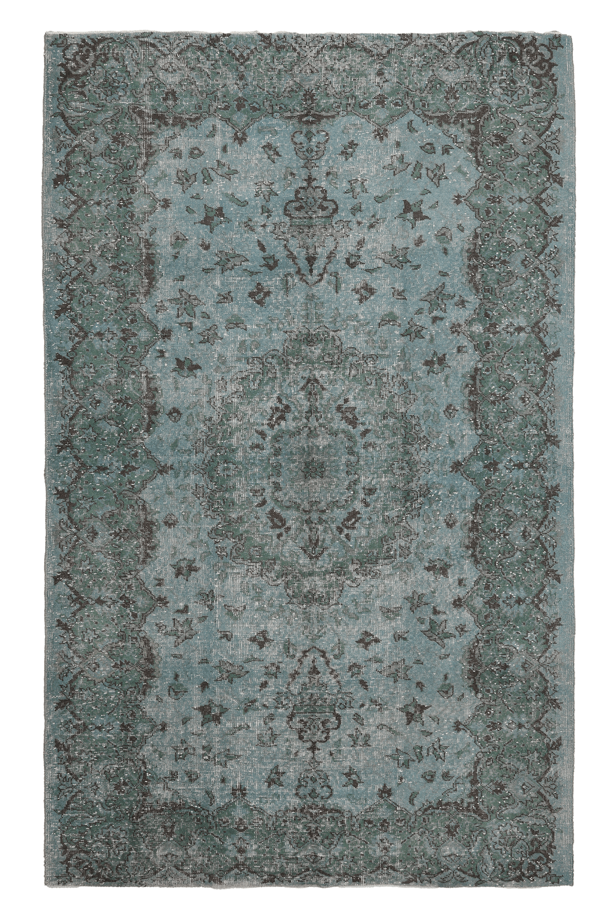 Vintage Isparta Turkish Area Rug 5x9 ft — Blue Overdyed (No. 40564)
