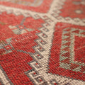 Vintage Gaziantep Turkish Runner Rug 4x10 ft — Red Geometric