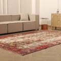 Vintage Isparta Turkish Area Rug 6x10 ft — Orange & Beige Floral (No. 40572)