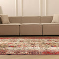 Vintage Isparta Turkish Area Rug 6x10 ft — Orange & Beige Floral (No. 40572)