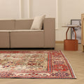 Vintage Isparta Turkish Area Rug 6x10 ft — Orange & Beige Floral (No. 40572)