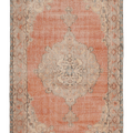 Vintage Isparta Turkish Area Rug 6x10 ft — Orange & Brown Floral (No. 40574)
