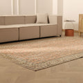 Vintage Isparta Turkish Area Rug 6x10 ft — Beige & Brown Floral (No. 40579)