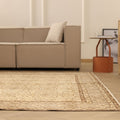 Vintage Isparta Turkish Area Rug 6x10 ft — Beige & Brown Floral (No. 40581)