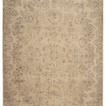 Vintage Isparta Turkish Area Rug 6x9 ft — Orange & Beige Floral