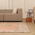 Vintage Isparta Turkish Area Rug 6x9 ft — Orange & Blue Floral (No. 40583)