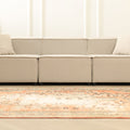 Vintage Manisa Turkish Area Rug 5x9 ft — Orange Floral (No. 40592)