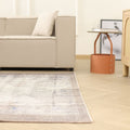 Vintage Manisa Turkish Area Rug 6x8 ft — Gray & White Distressed