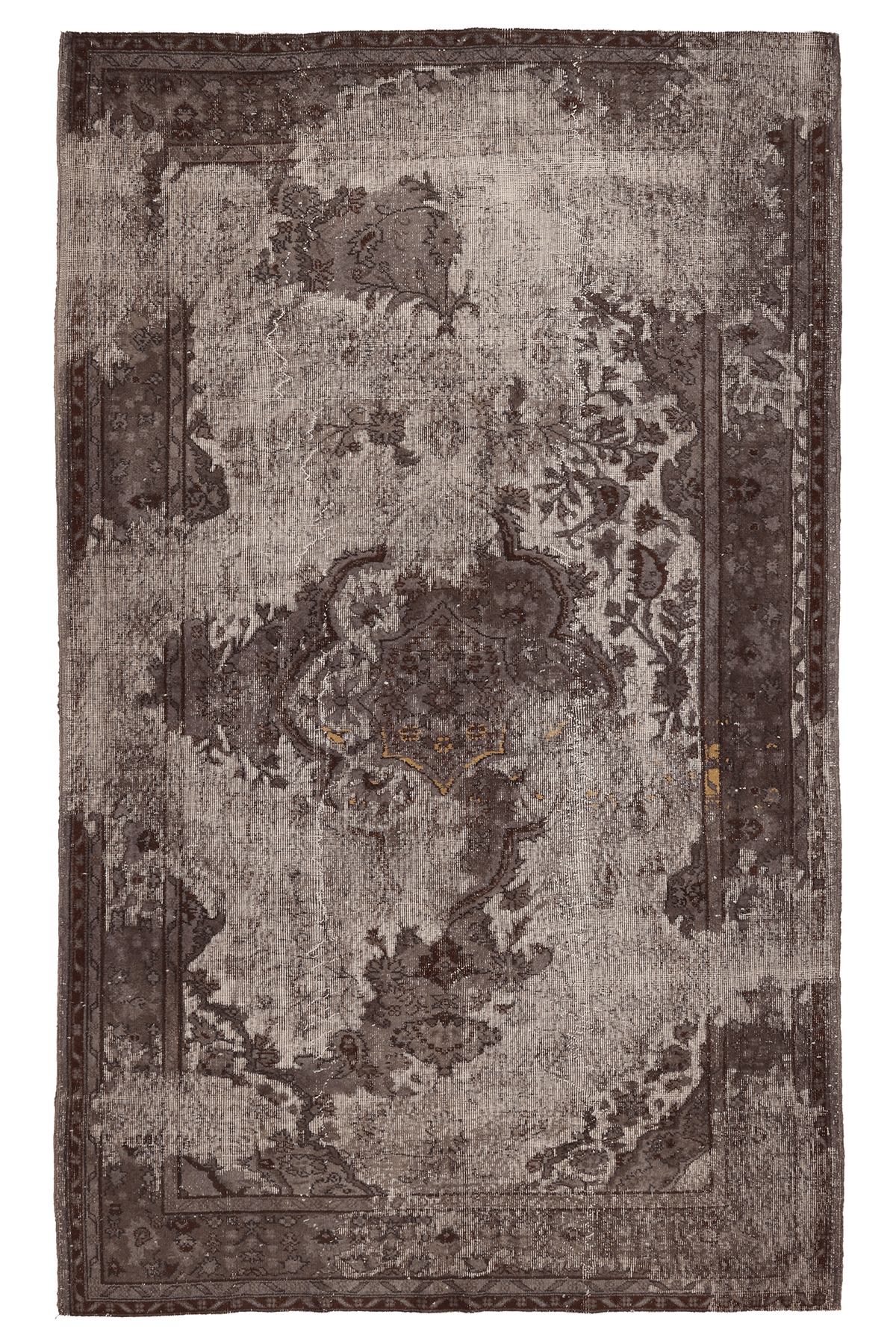 Vintage Isparta Turkish Area Rug 6x10 ft — Gray Floral