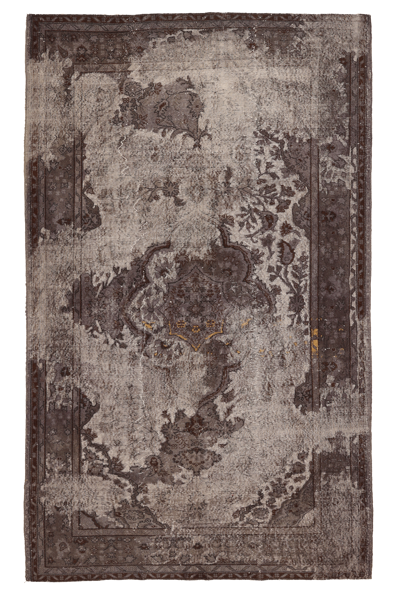 Vintage Isparta Turkish Area Rug 6x10 ft — Gray Floral