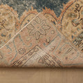 Vintage Isparta Turkish Area Rug 6x10 ft — Blue & Beige Floral (No. 40597)