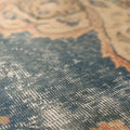 Vintage Isparta Turkish Area Rug 6x10 ft — Blue & Beige Floral (No. 40597)