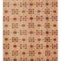 Vintage Isparta Turkish Area Rug 5x9 ft — Beige & Red Floral (No. 40601)
