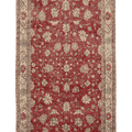 Vintage Isparta Turkish Area Rug 6x11 ft — Red & Beige Floral
