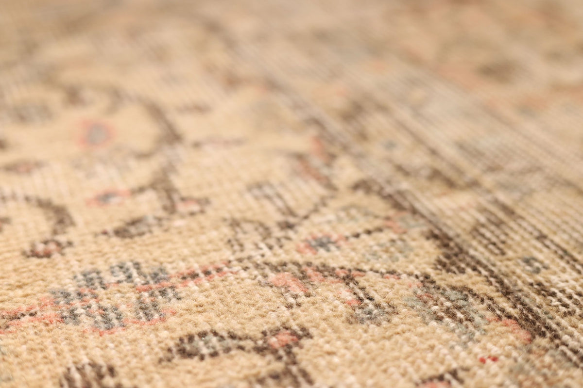 Vintage Isparta Turkish Area Rug 6x10 ft — Beige & Brown Floral
